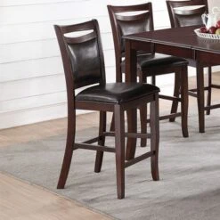 Dark Espresso Upholstered Dining Chairs, Set Of 2 - Counter Height -Gourmet Interiors 3bf0f7eb c8c6 4f8e a2c9 69fcd9c99c24
