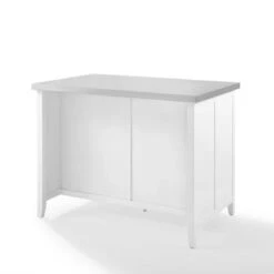 Silvia Stainless Steel Top Kitchen Island - Stainless Steel - Stationary - Stainless Steel -Gourmet Interiors 3bfd6335 5b0d 4c45 b744 4f3994d90a03