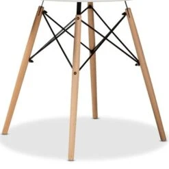 Baxton Studio Varen Modern And Contemporary White Plastic And Wood Dining Table - White -Gourmet Interiors 3c4c3cda 3de5 43f0 808a 507598863036