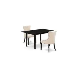 East West Furniture Dining Table Set - Butterfly Leaf Dining Table And Wooden Padded Chairs (Color & Pieces Options) - NOFR5-LWH-18 -Gourmet Interiors 3cb2e07b 7d05 4caa b78f ee8d3c908ea9