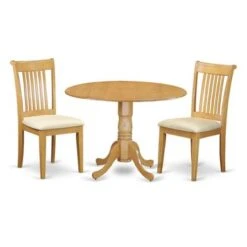 Dublin Kitchen Table Set - Dining Table And Kitchen Chairs - Oak Finish (Pieces & Seat Type Options) - DLPO5-OAK-W -Gourmet Interiors 3df7b47e 3a04 4f47 93b7 0e6c6229d0d9