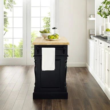 Oxford Kitchen Island W/X-Back Stools - With Seating - Black - Granite 6 Oxford Kitchen Island W/X-Back Stools - With Seating - Black - Granite - Image 4