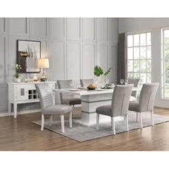 ACME Elizaveta Side Chair In Gray And White High Gloss (Set Of 2) - Set Of 2 - Gray And White High Gloss - Dining Height 13 ACME Elizaveta Side Chair In Gray And White High Gloss (Set Of 2) - Set Of 2 - Gray And White High Gloss - Dining Height -Gourmet Interiors 3e621f67 c280 465c 8786 e513900ff025
