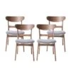 Idalia Mid-century Modern Dining Chairs (Set Of 4) By Christopher Knight Home - Dark Gray + Walnut -Gourmet Interiors 3ec79de9 31ea 49db b038 2437ef398d0c