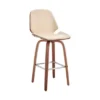 Arabela 26" Cream Faux Leather And Walnut Wood Swivel Bar Stool -Gourmet Interiors 3ed6c19a b8c5 473e a596 e69ae6ddcd9b