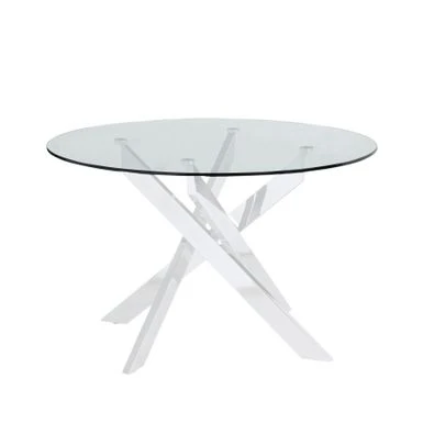 Somette Davis Round Glass Dining Set With Mustard Swivel Club Chairs - Mustard 7 Somette Davis Round Glass Dining Set With Mustard Swivel Club Chairs - Mustard - Image 5