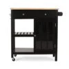 Byway Contemporary Kitchen Cart With Wheels By Christopher Knight Home - Black + Natural -Gourmet Interiors 3fa87f37 5bea 487c 97e5 ee4a0961dfa1