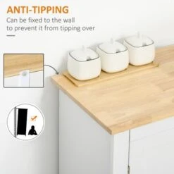 HOMCOM Modern Floor Cabinet, Storage Sideboard, Kitchen Buffet Table W/ Rubberwood Top, 3 Drawers And Cabinet - Grey 28 HOMCOM Modern Floor Cabinet, Storage Sideboard, Kitchen Buffet Table W/ Rubberwood Top, 3 Drawers And Cabinet - Grey -Gourmet Interiors 400e7ac9 8375 4c9c 9de3 e266f1ddee0d