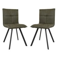 LeisureMod Wesley Modern Leather Dining Chair With Metal Legs Set Of 2 - Light Brown -Gourmet Interiors 41ad13e2 ceb6 4f76 b099 6e4068e06088