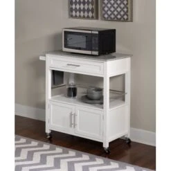 Chestley Kitchen Cart With Granite Top White -Gourmet Interiors 41c69e06 7688 4ad7 bd06 ba0a095e27af