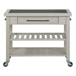 Bridgeford Kitchen Island - Portable - Antique White - Wood -Gourmet Interiors 42362d52 4aaf 4d41 9350 c89fea187e75