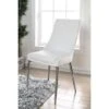 Leatherette Upholstered Metal Side Chair With Tapered Legs, Pack Of Two, White And Silver - Set Of 2 -Gourmet Interiors 42743b51 5e1f 44bc 90d9 e1e6b416b9c1