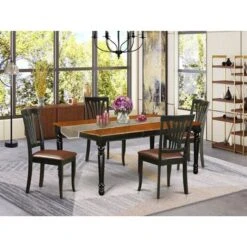 Kitchen Table Set - One Dover Dining Table And Kitchen Chairs - Black And Cherry Finish (Pieces & Seat Type Options) - DOAV9-BCH-W -Gourmet Interiors 434f526c 8012 40a6 83fb 28ab4903978d
