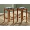 Bar Stool/ Set Of 2/ Bar Height/ Wood/ Fabric/ Brown/ Green/ Traditional -Gourmet Interiors 43da0d0f 0e9a 4b1a be14 217c3c717339