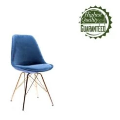 Porthos Home Alia Dining Chairs Set Of 2, Velvet And Gold Chrome Legs - Blue -Gourmet Interiors 43fb3e53 db94 4419 b231 af79e24e673c