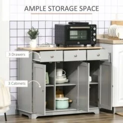 HOMCOM Modern Sideboard, Buffet Cabinet With Adjustable Shelves, Grey - Black -Gourmet Interiors 443fc8bc 01b4 49fc aad1 5456d8adddbd