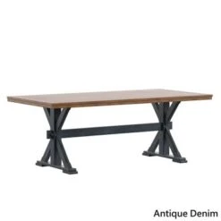 Eleanor 78-inch Oak Dining Table With X-base By INSPIRE Q Classic - Oak Top With Berry Red Base -Gourmet Interiors 446bf47e 70f9 43b3 9357 be990337ea47