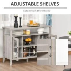 HOMCOM Farmhouse Sideboard Buffet Cabinet, Coffee Bar Cabinet With Storage Shelves, Kitchen Cabinet With 2 Framed Glass Doors - White 28 HOMCOM Farmhouse Sideboard Buffet Cabinet, Coffee Bar Cabinet With Storage Shelves, Kitchen Cabinet With 2 Framed Glass Doors - White -Gourmet Interiors 4470216a 4b6b 469b 8330 ebff8ce0cf78