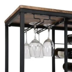 Bar&Serving Cart With Glass Holder And Wine Rack, 3-Tier Kitchen Trolley With Tempered Glass Shelves And Chrome-Finished - Brown 35 Bar&Serving Cart With Glass Holder And Wine Rack, 3-Tier Kitchen Trolley With Tempered Glass Shelves And Chrome-Finished - Brown -Gourmet Interiors 447b4dbe 3de3 4b2d a9a2 b6d3520c7ba7