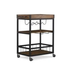 Carbon Loft Wheeler Industrial Kitchen & Wine Cart - Brown 20 Carbon Loft Wheeler Industrial Kitchen & Wine Cart - Brown -Gourmet Interiors 447dbfb7 0ab3 41dc ae10 51afc14d97b5