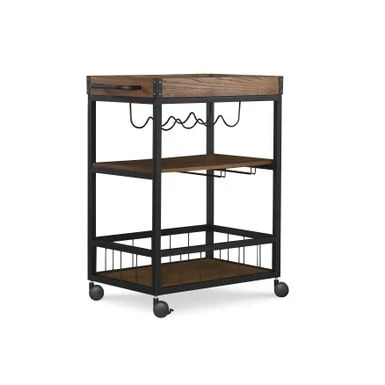 Carbon Loft Wheeler Industrial Kitchen & Wine Cart - Brown 10 Carbon Loft Wheeler Industrial Kitchen & Wine Cart - Brown - Image 8