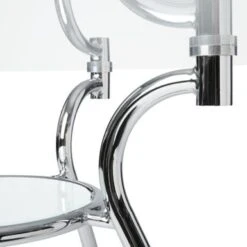 Simple Living Tempered Glass Chrome Round Dining Table - Mable Dining Table -Gourmet Interiors 449858fe dcb5 4d73 bc4d fff4affca3ee