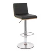 Aubrey Adjustable Height Swivel Black Faux Leather And Chrome Bar Stool With Walnut Wood -Gourmet Interiors 44f38039 72b0 457a 9efd 08576203033c