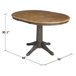 36" Round Solid Wood Extension Dining Table With 4 Dining Chairs - N/A - Distressed Oak 28 36" Round Solid Wood Extension Dining Table With 4 Dining Chairs - N/A - Distressed Oak -Gourmet Interiors 452af752 ecd0 436e 8efc 7bf1235630e8