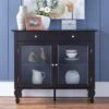 Copper Grove Rawdon Glass Front Buffet/Sideboard - Black -Gourmet Interiors 45739449 72a0 4226 93a5 a73f88c72c8c