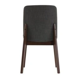 Cortesi Home Bjorn Dining Chair In Charcoal Fabric, Walnut Finish (Set Of 2) -Gourmet Interiors 45c6652f 6398 4f57 9120 6eedc0017b8e
