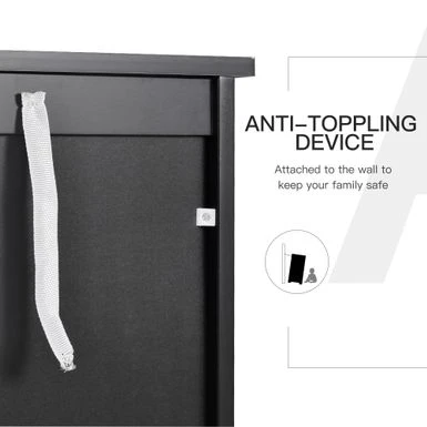 HOMCOM Kitchen Console Table, Buffet Sideboard, Wooden Storage Table With 2-Level Cabinet And Open Space - Grey 16 HOMCOM Kitchen Console Table, Buffet Sideboard, Wooden Storage Table With 2-Level Cabinet And Open Space - Grey - Image 14