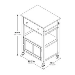 Fairfax Kitchen Cart With Granite Top - White Base -Gourmet Interiors 460eac39 11ba 4131 82b7 fcdd26ef538e