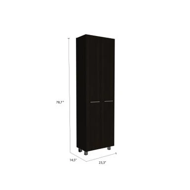 FM Furniture Pensacola, Double Door Pantry Cabinet, Five Interior Shelve - N/A - Black Wenge 6 FM Furniture Pensacola, Double Door Pantry Cabinet, Five Interior Shelve - N/A - Black Wenge - Image 4
