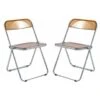 LeisureMod Lawrence Acrylic Folding Chair (Set Of 2) - 30" - Tangerine 2 LeisureMod Lawrence Acrylic Folding Chair (Set Of 2) - 30" - Tangerine -Gourmet Interiors 4647f91c 74a0 4a89 97ec 427d71babd0f