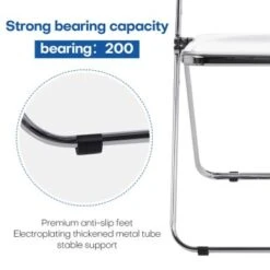 Modern Transparent Acrylic Folding Chair With Metal Frame - Set Of 4 - Pink -Gourmet Interiors 46b562ba b2dd 4e43 a9e5 c8cded94c346