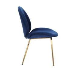 Porthos Home Cace Velvet Gold Leg Dining Chair - Blue -Gourmet Interiors 46c722be 4454 4ed4 b986 08fc5b30b560