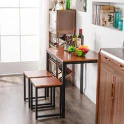 Porch & Den 3-piece Counter Height Dining Set Pub Table - Walnut -Gourmet Interiors 473a4f53 0c72 4f4f 8914 487698dd7f9e