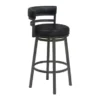 Titana 30" Bar Height Metal Swivel Bar Stool In Ford Black PU And Mineral Finish -Gourmet Interiors 47e44474 2158 4dc6 9b7d c356219844c0