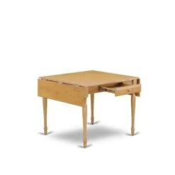 Dining Set - Dinette Table And Wooden Kitchen Chairs With Faux Leather Seat (Number Of Chairs Option) - MZAN3-OAK-LC -Gourmet Interiors 48509811 0968 4dce a88d f904e69dc334