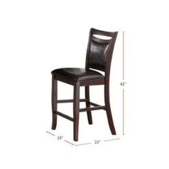 Dark Espresso Upholstered Dining Chairs, Set Of 2 - Counter Height -Gourmet Interiors 486693d5 b005 4327 8586 198489330305