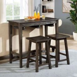 3 Piece Bar Table Set With Two Stools - Antique Teal, Gray -Gourmet Interiors 48c89f23 5569 4fa9 8bc9 f5190ec786c3