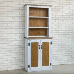 72-inch Tall Lodge Style China Cabinet With 3 Display Shelves And 2 Doors - Espresso Top & Base -Gourmet Interiors 48ea886d b42a 457e b6f7 65ecf0819324