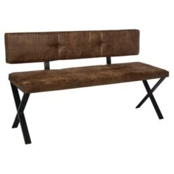 Carbon Loft Talyan Vintage Brown And Dark Gunmetal Dining Bench - Single - Short - Vintage Brown -Gourmet Interiors 48f38415 8cad 4dbe 8e7e 1ae946a09d13
