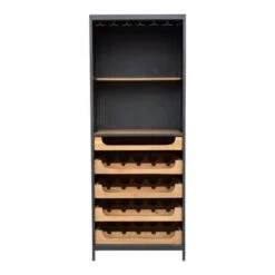 Aurelle Home Solid Wood And Iron Wine Cabinet -Gourmet Interiors 490d4435 32bf 47a9 9714 acd412abe95b