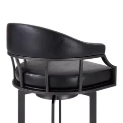 Pharaoh Swivel 26" Mineral Finish And Black Faux Leather Bar Stool -Gourmet Interiors 49ae1ef1 2401 450e acfa be0a58ad4e3c