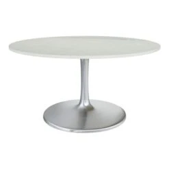 Declaration Dining Table 48" White & Silver - 59.1