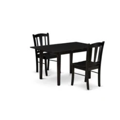 Dining Set- Butterfly Leaf Rectangular Table- Wooden Chairs With Wooden Seat And Slatted Chair Back (Color & Pieces Options) - NFDL3-MAH-W -Gourmet Interiors 4a62f9c2 aeca 4262 b084 17cfbb5b9dcd