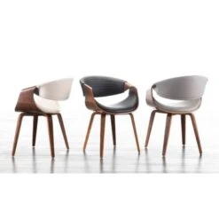 Carson Carrington Kanteborg Faux Leather/Wood Dining Chair - Cream/Walnut Wood -Gourmet Interiors 4aa4d41b 2fd8 43c7 afbd 47288d926756