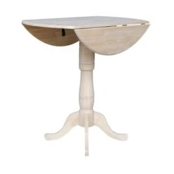 42" Round Pedestal Dual Drop Leaf Table - Unfinished - N/A - 35.5"H -Gourmet Interiors 4aac99cd fab1 4283 b87c f44ddda2cde9