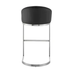 Atherik Bar Stool In Brushed Stainless Steel With Black Faux Leather -Gourmet Interiors 4ac83c49 031e 4e0b b858 643d1bd8bf2f